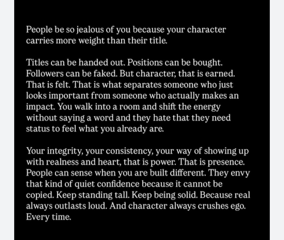 Your character is your one way ticket that leads you to a successful path.