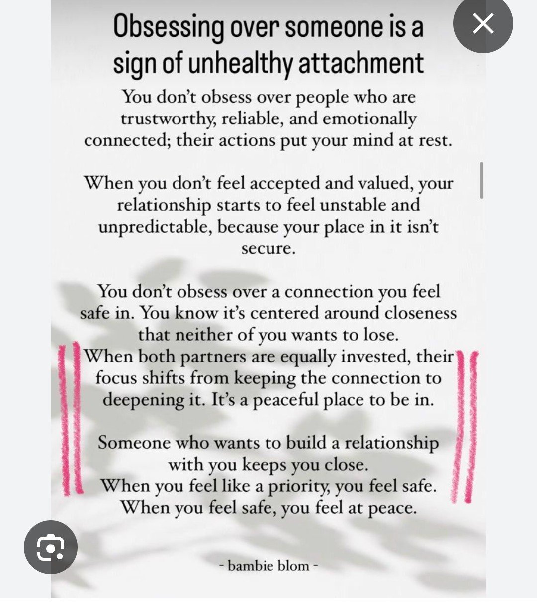 Fatal Obsession is a sign of an unhealthy attachment